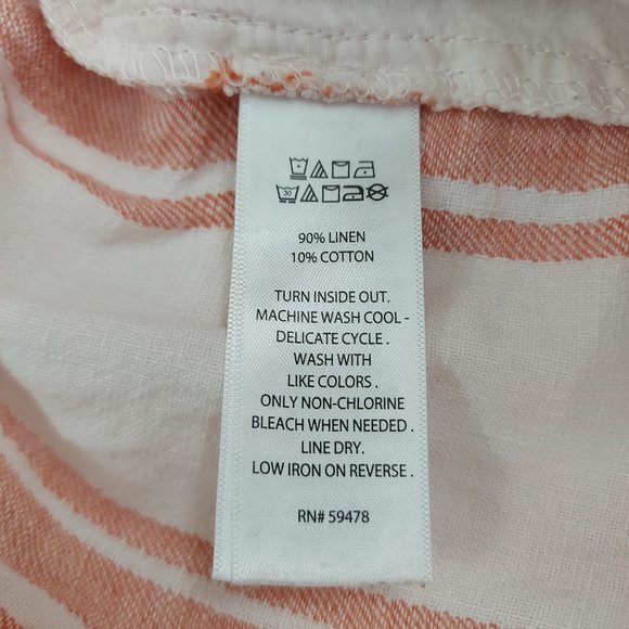 Christian Siriano Linen Pants Womens XL Beige Stripes Wide Leg Beach Summer - Picture 9 of 9